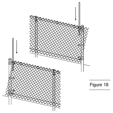 Inserting Tension Bars Through Fence Fabric